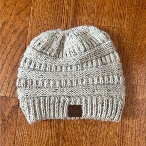 C.C. Confetti Oatmeal knit beanie hat